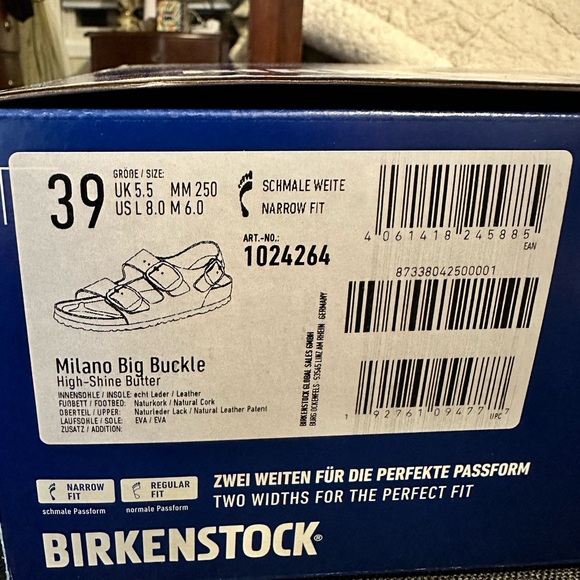 Birkenstock Milano Big Buckle High-Shine Sandals in Butter - worn once! - Picture 2 of 12